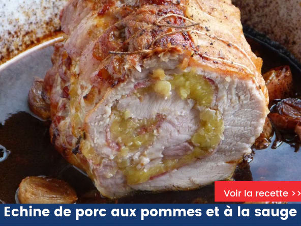 Echine de porc aux pommes et à la sauge